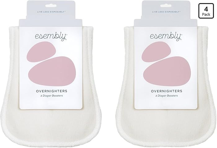 Esembly Overnighters – Organic Cotton Cloth Diaper Booster Inserts with Stay-Dry Fleece – Reu... | Amazon (US)