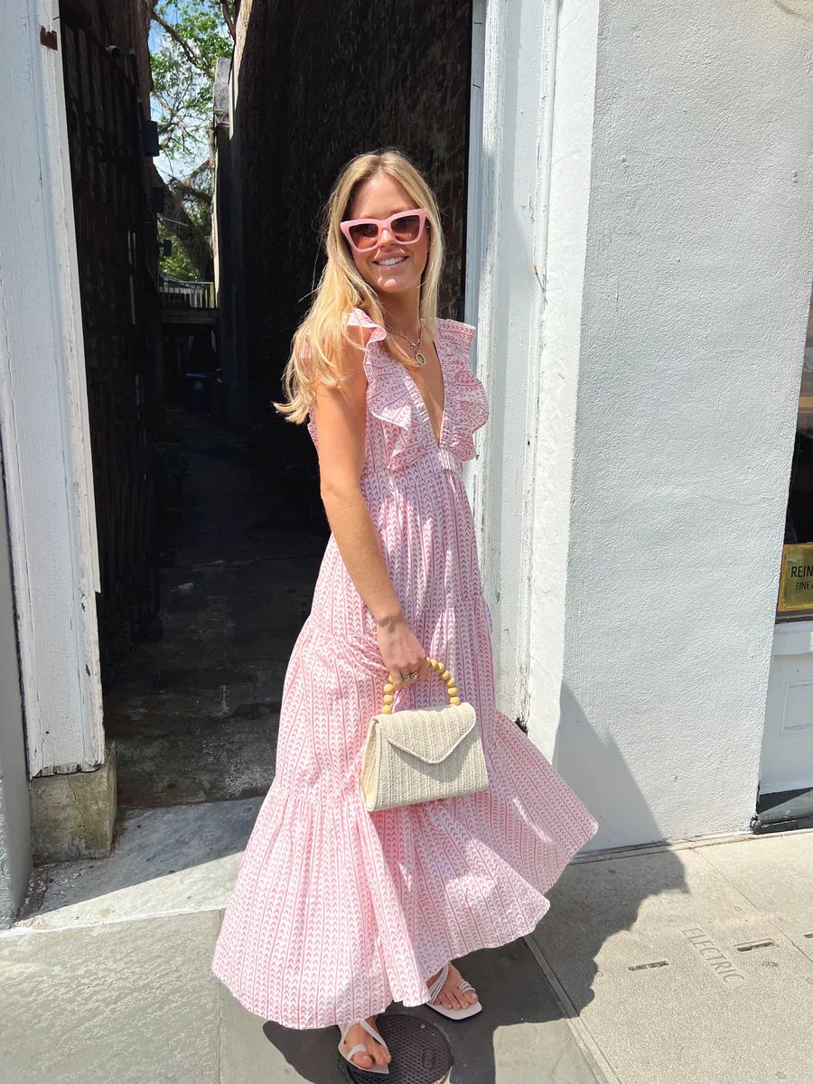 Savannah Midi Dress Dainty Pink | Madison Mathews