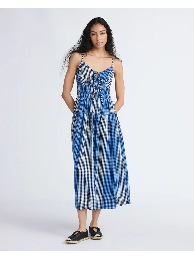 Free Assembly Women's and Women's Plus Smocked Cotton Maxi Dress, Sizes XS-4X | Walmart (US)