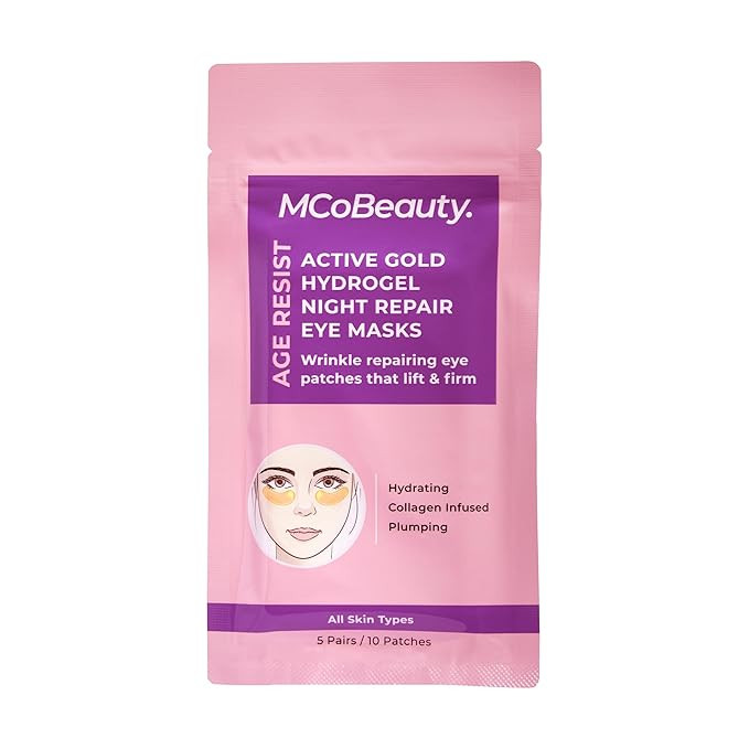 MCoBeauty Age Resist Active Gold Hydrogel Night Repair Eye Patches, Brightening & De-Puffing, wit... | Amazon (US)