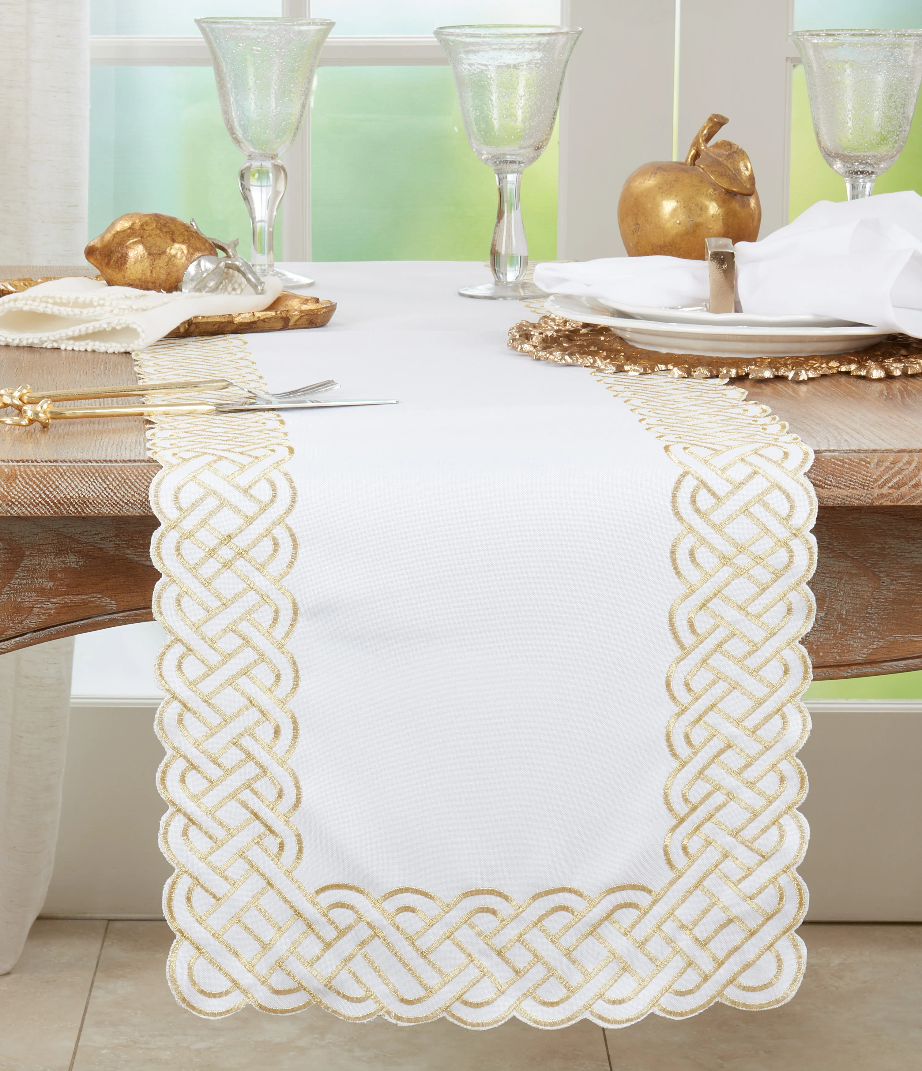 Table Runner With Braid Embroidery | Wayfair North America