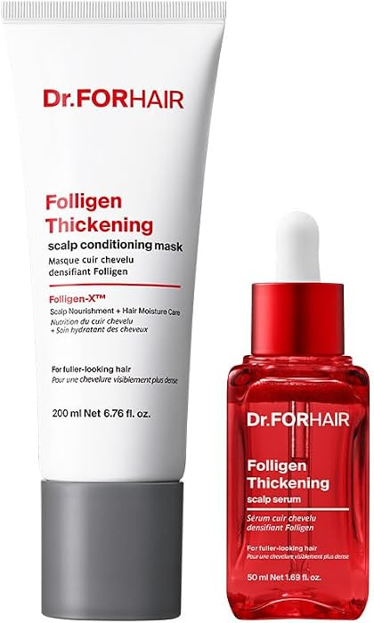 Dr.FORHAIR Folligen Thickening Scalp Serum & Conditioning Mask Set | Korean Hair Care | Anti-Brea... | Amazon (US)