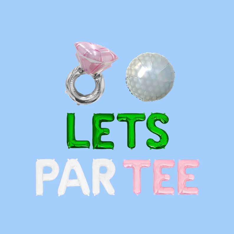 Lets Partee Letter Balloon Kit Golf Birthday Party Balloon Banner Bachelorette Party Decorations ... | Etsy (US)