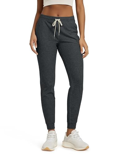 ODODOS Women's Performance Joggers - Ultra Soft odSTRATUM Tech Sweatpants - 25" Mid Rise Cropped Pants with Pockets, Charcoal Heather, X-Large | Amazon (US)