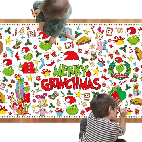Christmas Coloring Table Cloth for Kids, Merry Christmas Coloring Tablecloth Poster Banner, Christmas Crafts for kids Teens, Cute Toy Gifts Party Game Supplies Classroom Christmas Decorations, 72x30 inch | Amazon (US)