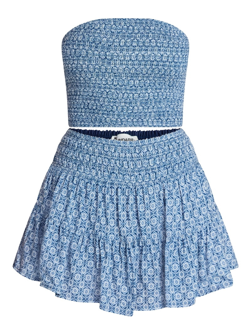 No Boundaries Strapless Top and Skirt Set, 2-Piece, Women's XXS-XXL | Walmart (US)