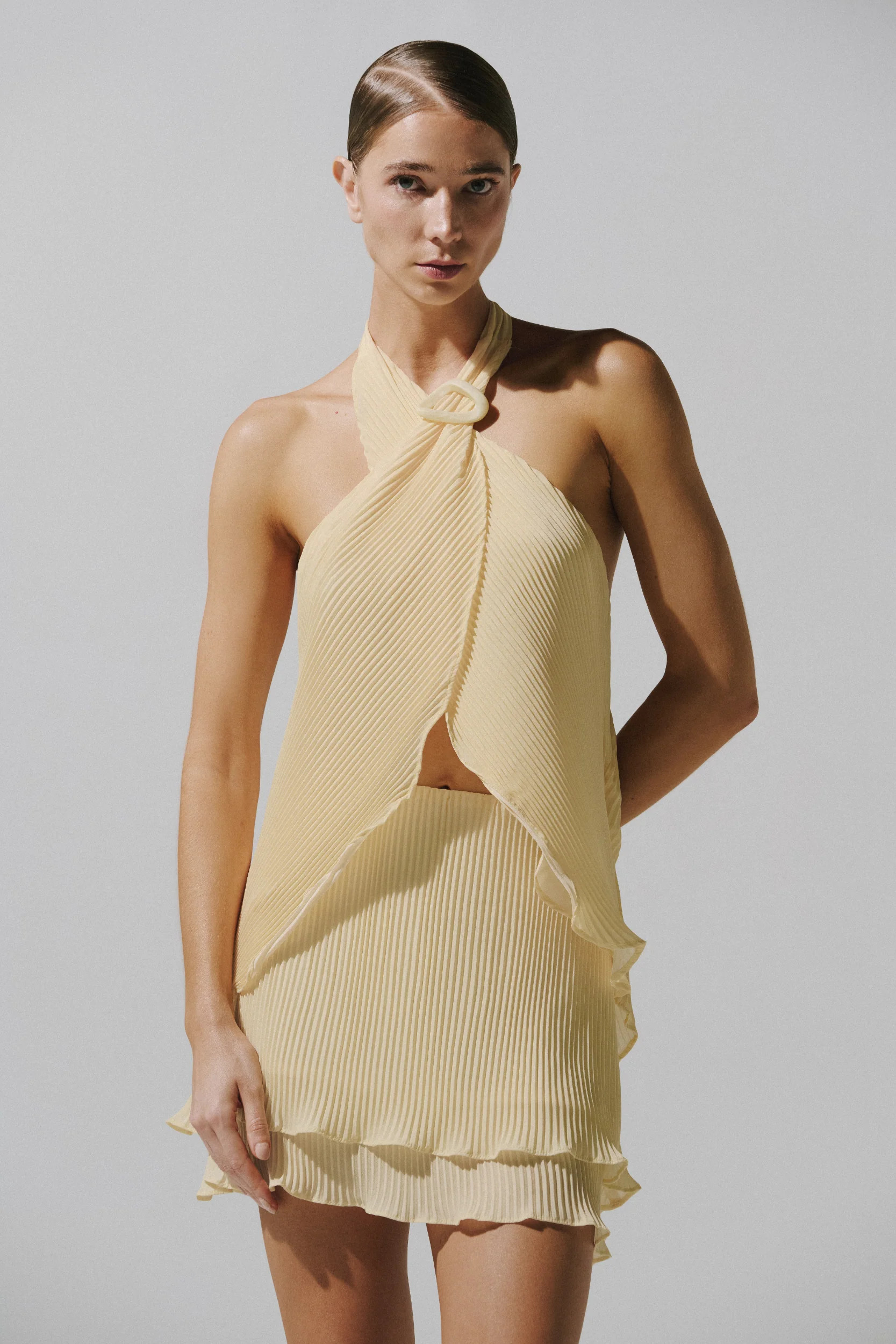 Lira Top Yellow in Chiffon - Resort 26 | BAOBAB INT