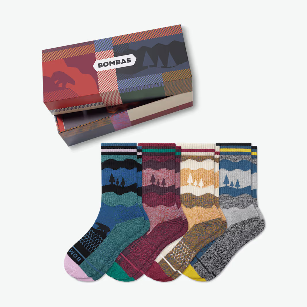 Youth Merino Wool Blend Calf Sock 4-Pack Gift Box | Bombas