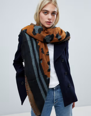 Pieces animal print scarf | ASOS US