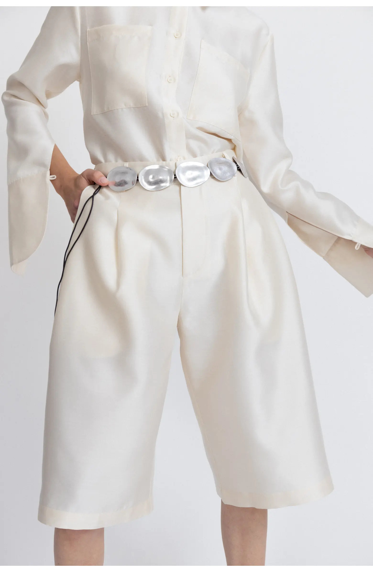Oversized Silk-Wool Bermuda shorts | Nordstrom