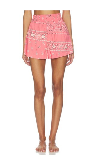 The Smocked Sleep Short in Pink Bandana Patchwork | Revolve Clothing (Global)