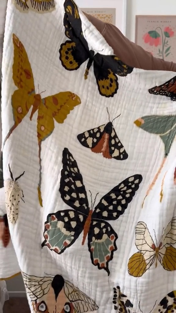 butterfly quilt, prints, frames 