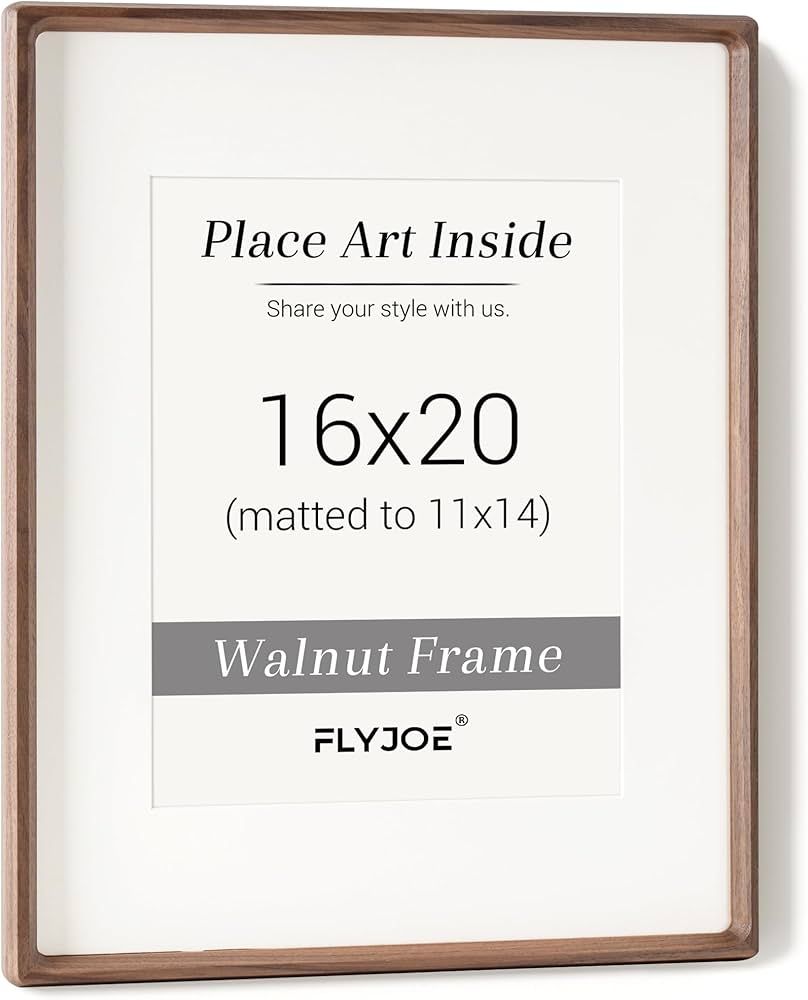 16 x 20 Picture Frame, USA-Sourced Natural Walnut Wood Photo Frame with Tempered Glass, Handcraft... | Amazon (US)