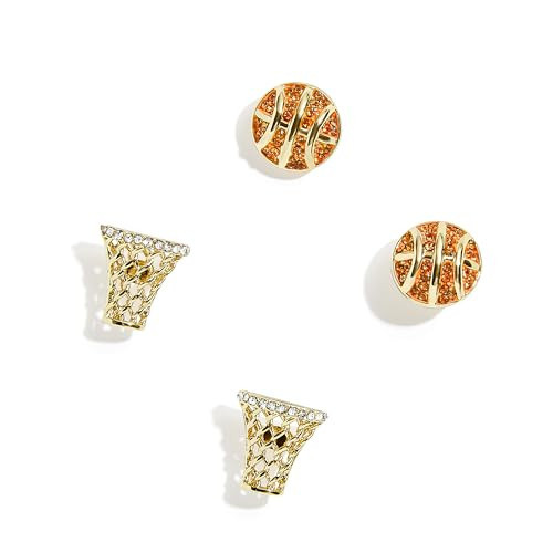 BaubleBar Three Pointer Earring Set - Fun Basketball and Hoop Statement Earrings, Novelty Earrings for Women, Costume Jewelry | Amazon (US)