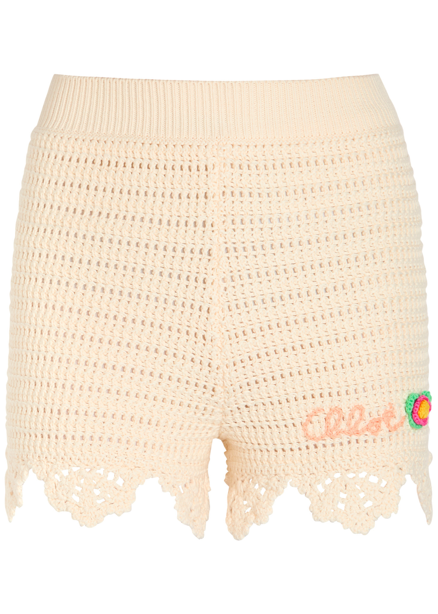 Logo-intarsia crochet cotton shorts | Harvey Nichols