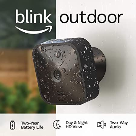 Blink Outdoor – cámara de seguridad HD inalámbrica, resistente a la intemperie, con dos años... | Amazon (US)