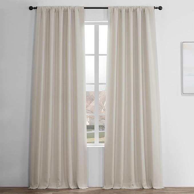 HPD Half Price Drapes Faux Linen Textured Room Darkening Curtains for Bedroom 84 Inches Long (1 P... | Amazon (US)