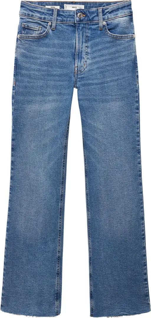 MANGO Raw Hem Crop Flare Jeans | Nordstrom | Nordstrom