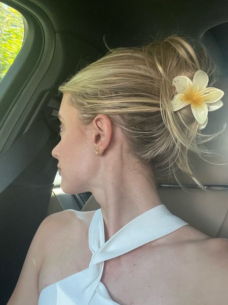 Flower hair clip
Hawaii 
Honeymoon
Hair accessories 
Plumeria flower 
Florida
Vacation
Tropical
cruise

#LTKtravel #LTKstyletip #LTKSeasonal
