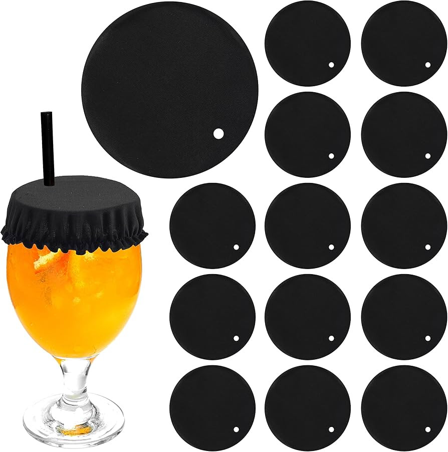 (15-Pack) Universal Drink Cover Scrunchie, Drink Protector for Women with Straw Hole & Washable P... | Amazon (US)