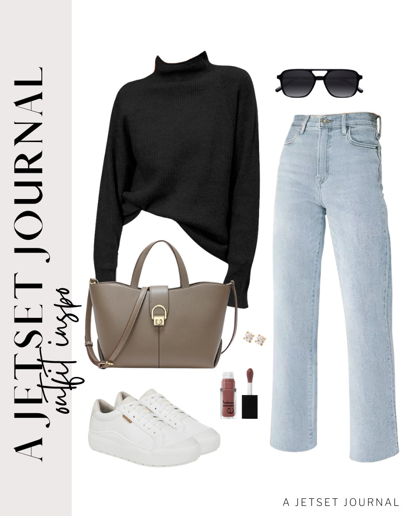 Thinking of your coffee run outfit? Try pairing this faded denim with a black mock neck sweater and white Dr. Scholl’s sneakers. It goes with these black frame SOJOS retro sunnies, too. 

 #LTKSeasonal #LTKSaleAlert #LTKTravel