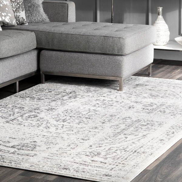 Porch & Den Hope Vintage Distressed Ring Area Rug - 9' x 12' - Gray | Bed Bath & Beyond