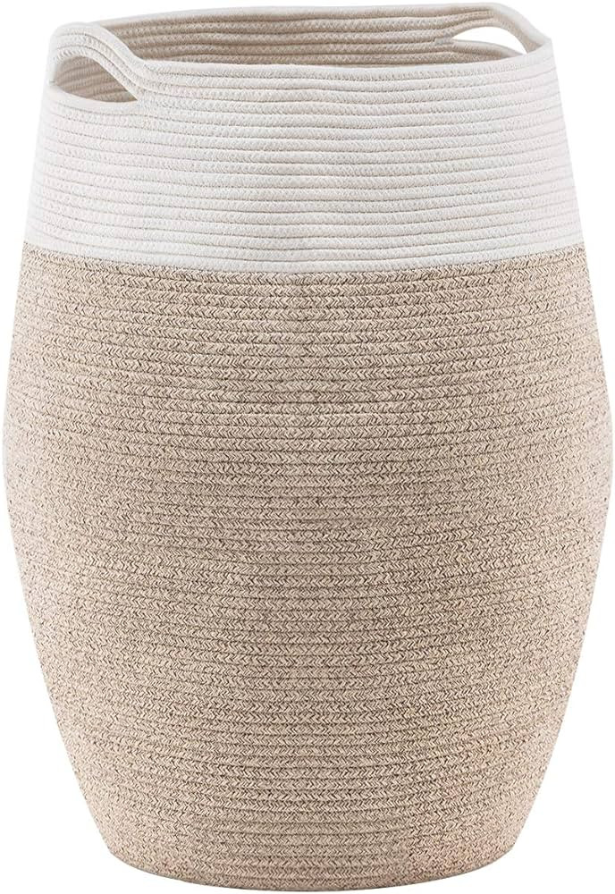 Cotton Rope Laundry Hamper by YOUDENOVA, 105L - Woven Collapsible Basket Clothes Storage for Blan... | Amazon (US)