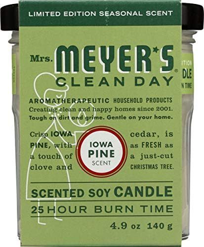 Mrs. Meyer's Clean Day Scented Soy Candle, Small Glass, Iowa Pine, 4.9 oz | Amazon (US)