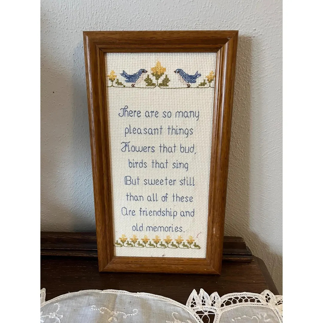 Framed Blue Bird Cross Stitch | Etsy (US)