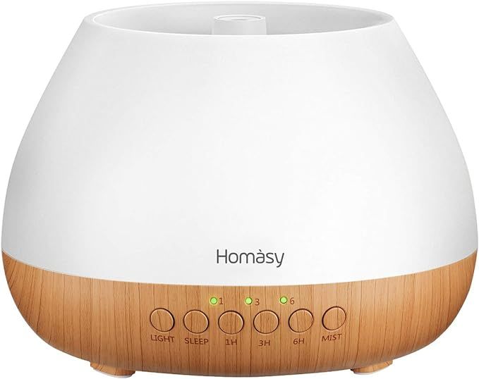 Homasy Essential Oil Diffuser, 500ml Aroma Diffuser Humidifier for Large room with Timer, Fragran... | Amazon (US)