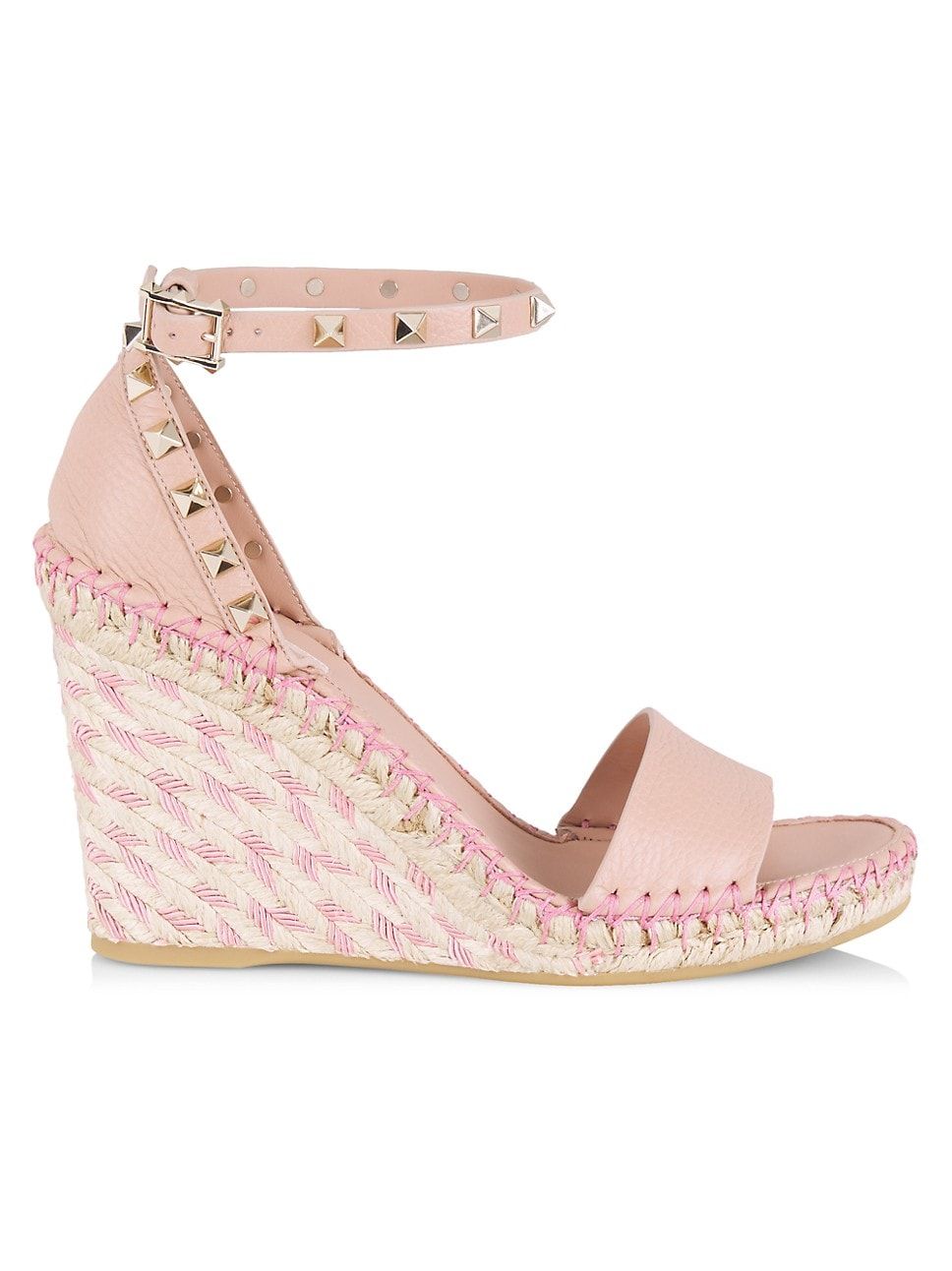 Rockstud Leather Wedge Espadrilles | Saks Fifth Avenue