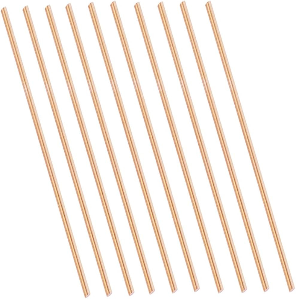 Eowpower 10 Pieces Brass Round Rods Lathe Bar Stock 3 mm Diameter Length 100mm | Amazon (US)