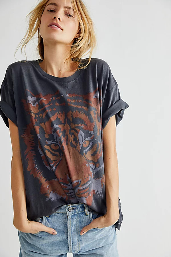 Wrangler Oversized Tiger Tee by Wrangler at Free People, Washed Black, L | Free People (Global - UK&FR Excluded)