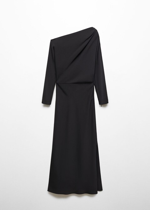 Asymmetrical dress with slit -  Women | Mango USA | MANGO (US)