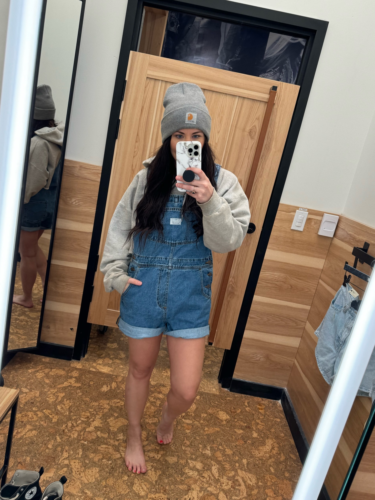 Levi’s Shortall’s 

Wearing size medium, definitely needed a small. 