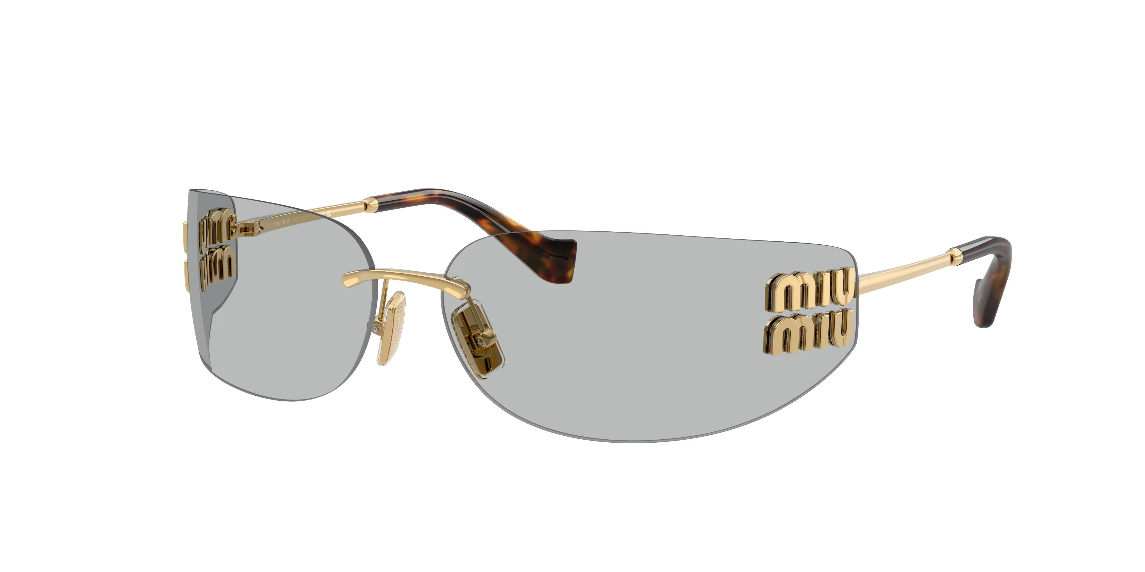 Miu Miu Woman Sunglass MU A51S - Frame color: Gold, Lens color: Light Grey | Sunglass Hut EU