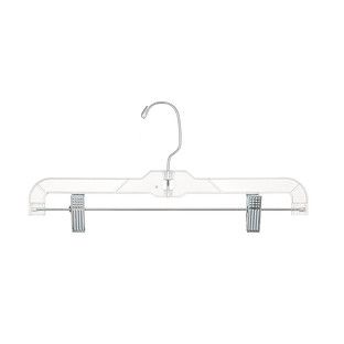 Crystal Clear Skirt & Pants Hangers with Clips Pkg/5 Pkg/5 | The Container Store