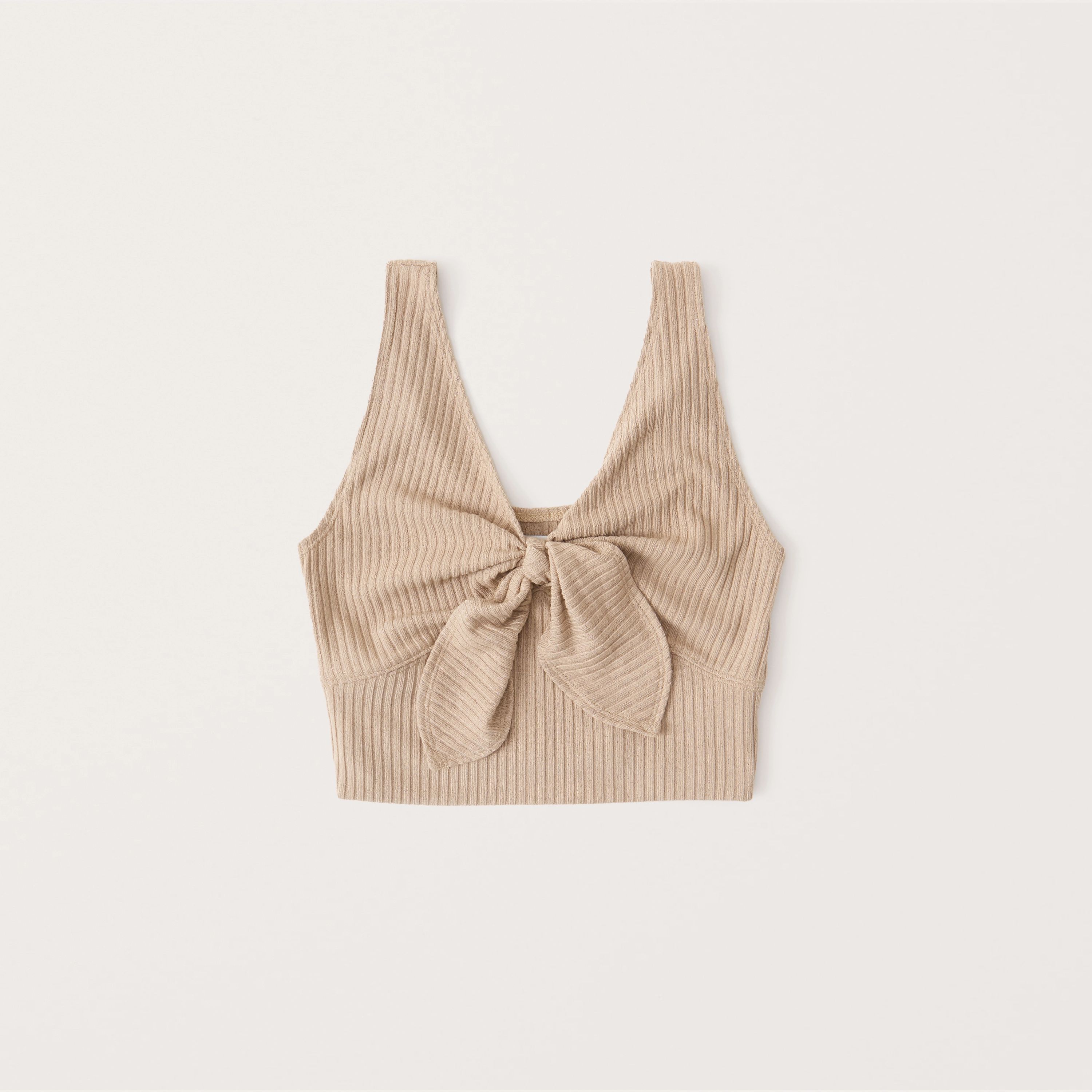 Ribbed Knot-Front Tank | Abercrombie & Fitch (US)