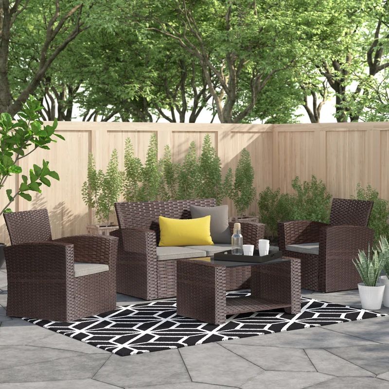 Pamalee 4 - Person Outdoor Seating Group with Cushions | Wayfair North America