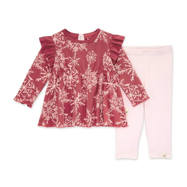 Vintage Painted Blizzard Tunic & Ribbed Legging Set - 2 Toddler | Burts Bees Baby