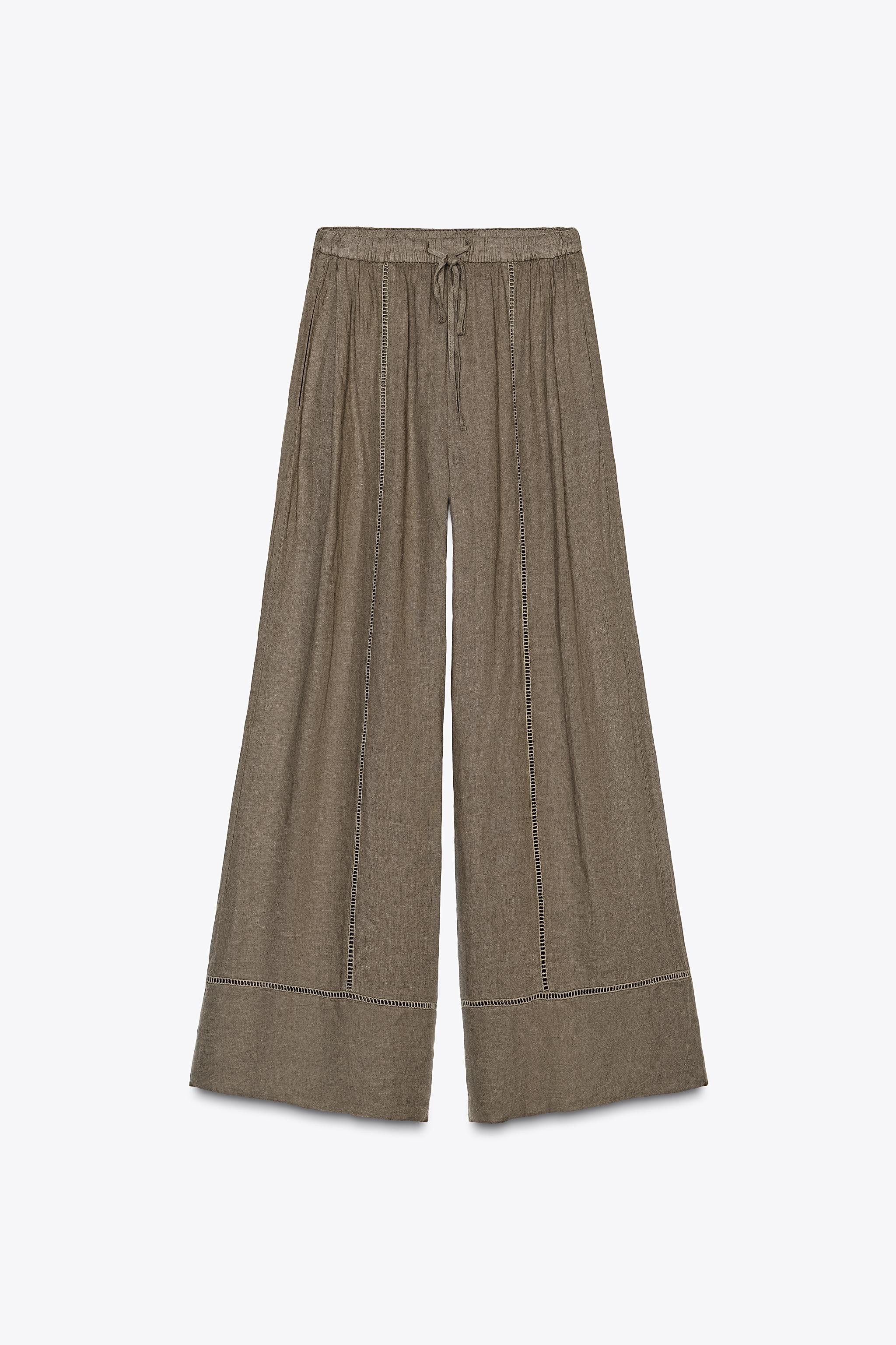 ZW COLLECTION 100% LINEN PALAZZO TROUSERS | Zara UK