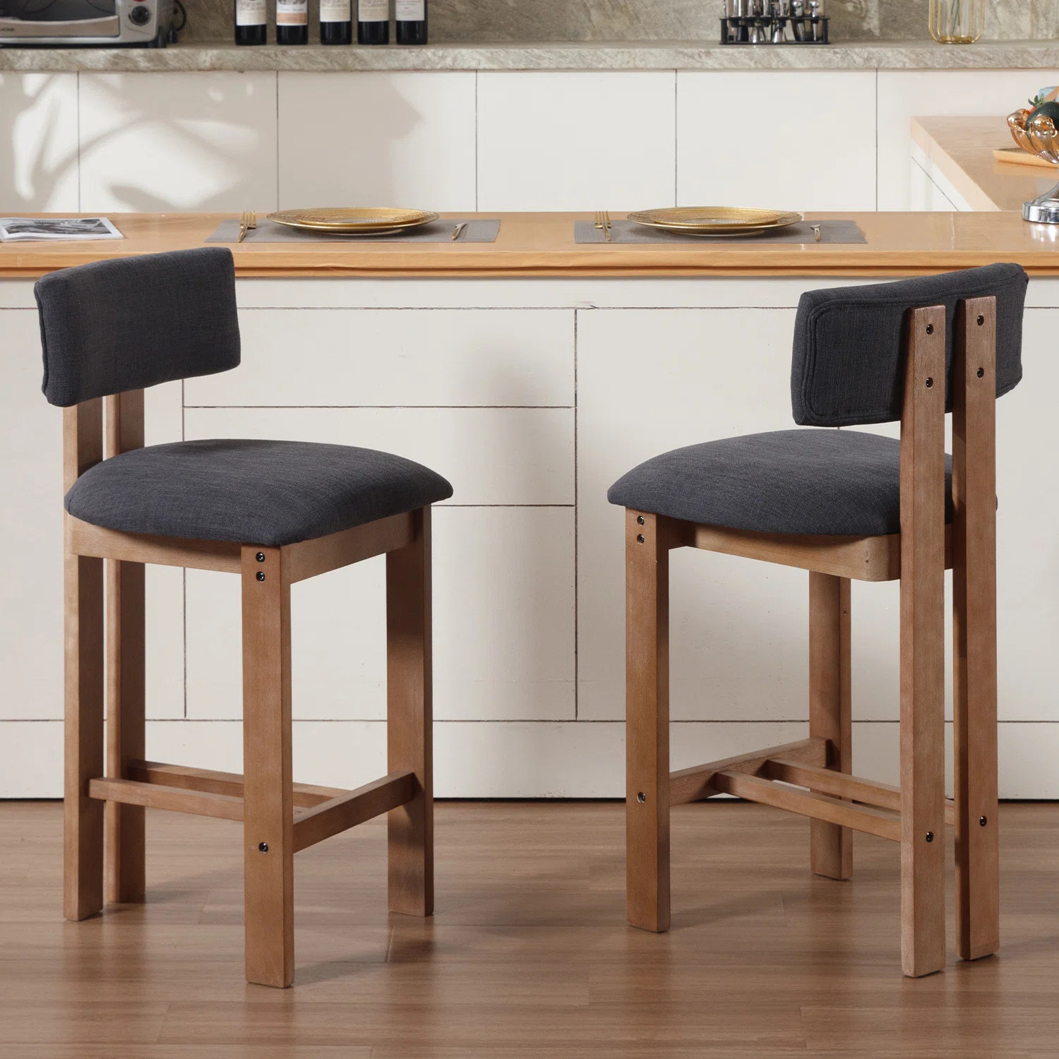 Gracie Oaks Francile Upholstered Stool with Solid Wood Frame & Reviews | Wayfair | Wayfair North America