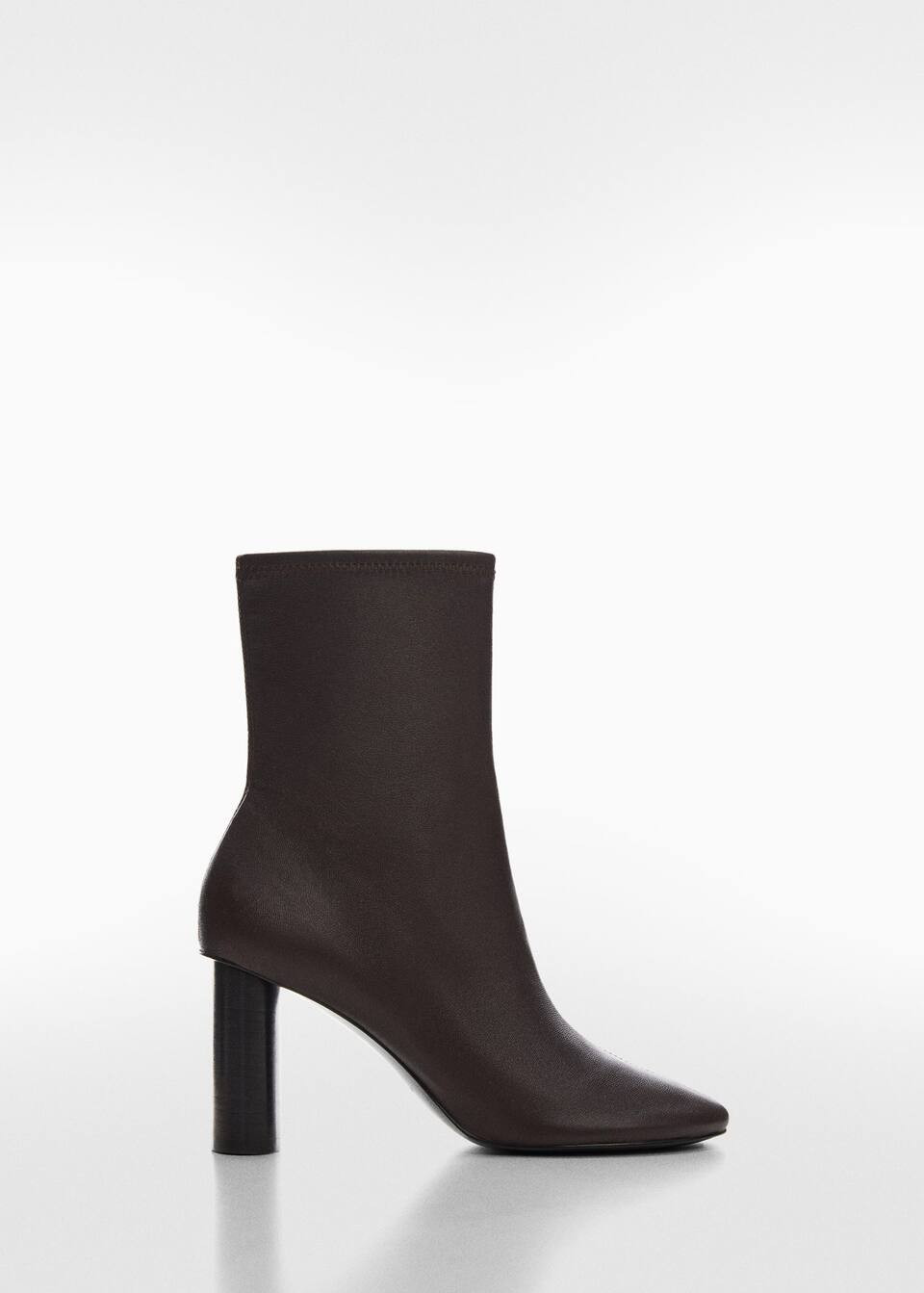 Bottines cuir bout rond | MANGO (FR)