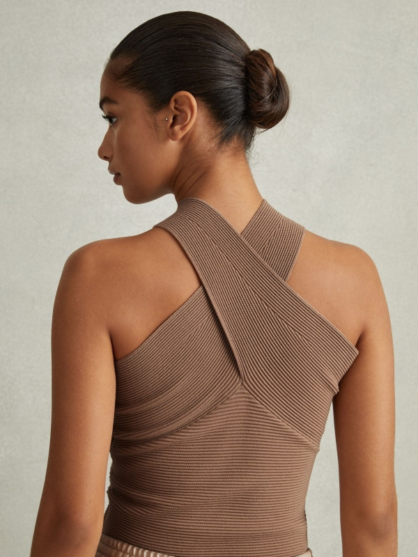 Ribbed Cross-Over Vest | Reiss UK