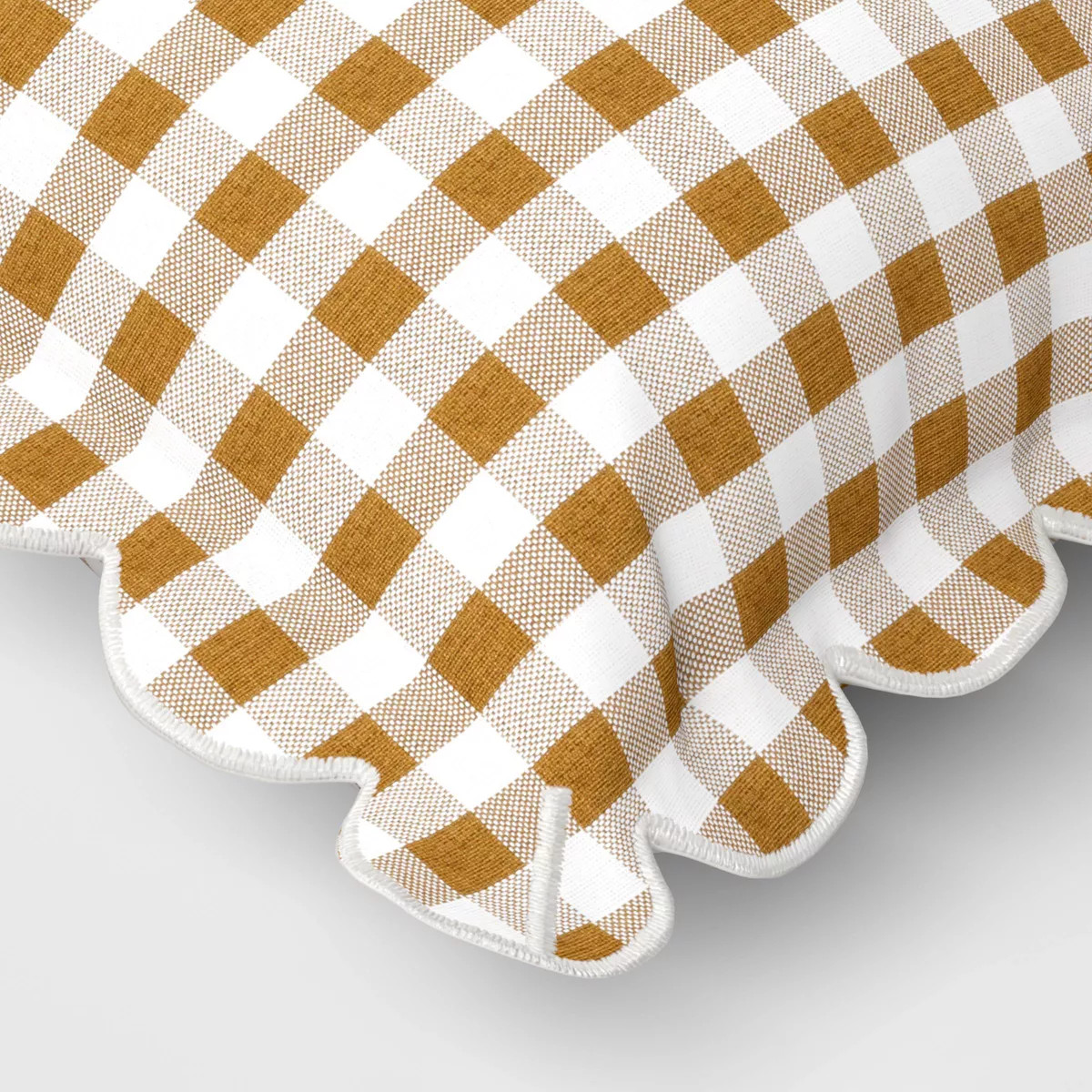14"x20" Gingham Scalloped Edge Outdoor Lumbar Pillow - Threshold™ designed with Studio McGee | Target