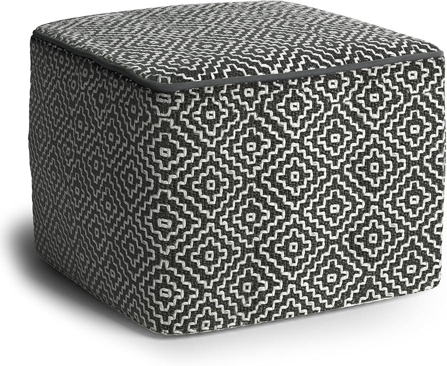 SIMPLIHOME Briella Square Pouf - 18 inch Wide Handcrafted PET Woven Polyester Outdoor/Indoor Otto... | Amazon (US)