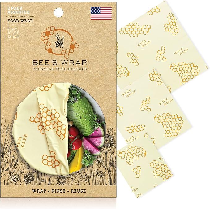 Bee's Wrap - Assorted 3 Pack - Made in USA - Certified Organic Cotton - Plastic and Silicone Free... | Amazon (US)