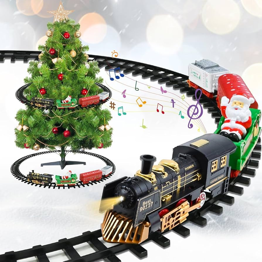 FORMIZON Weihnachtsbaum Zug, Elektrisches Zug Set, Weihnachtszug um den Baum, Wagen und Schienen,... | Amazon (DE)