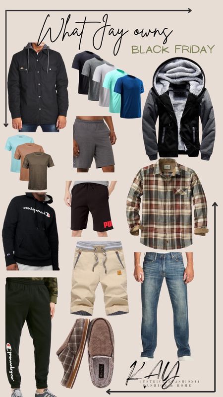 Black Friday - Cyber Monday Sales - What Jay Owns & Loves 
These are always in his weekly rotation. He’s obsessed with the Champion sweater & sweats 
The flannel is lined with corduroy! 
& that chunky zip up is completely lined with Sherpa material. Super warm. He said everything fits tts. 
He normally wears XL to XXL. Pant size is 36 to 38 depending on the denim. 
He is 180lb 6ft  

Price ranges: $13-$60 
#AmazonBlackFriday 
#BlackFridaySale 
#FoundItOnAmazon #GiftGuide2023 #HolidayFinds2023 #MensFashion 

#LTKworkwear #LTKsalealert #LTKmens