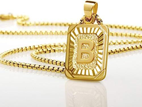 JSJOY Gold Initial Necklaces for Women Gold Letter Necklaces 26 Capital A-Z, Letter Pendant Neckl... | Amazon (US)